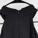 Anthropologie Dress SZ Large Midi Black Slit Halter Fringe Stretch Linen Cotton Photo 9