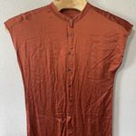 Banana Republic  Shirt Dress Size Medium Rust Burnt Orange 100% Silk Button Front Photo 1