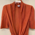 Armani Collezioni Womens Sz 8 Orange Knit Cardigan Bolero Cinched Waist Sweater Photo 1
