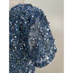 Adrianna Papell Stretch Sequin Blue Silver Mini Dress Cocktail Party New Years Photo 6