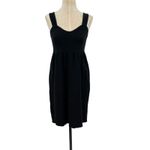 Nation Ltd Harmony Dress Smocked Mini Sleeveless Pima Cotton Black Size Medium Photo 2
