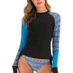 2 Piece Long Sleeve Swimsuit Swim Shirt Bathing Wetsuit (Size: Medium) (New) Photo 3