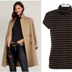 CAbi  4202 Drivers Seat Slinky Black Gold Stripe Turtleneck Top Size small Photo 1