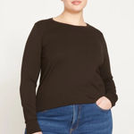 Universal Standard  black long sleeve V-neck v Rex t-shirt plus size medium/ 18 Photo 0