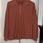 BURNT ORANGE TOP WITH DRAW STRING ON BOTTOM HEM LONG SLEEVES TEXTURED MATERIAL Size undefined Photo 7