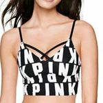 PINK - Victoria's Secret PINK VICTORIA’S SECRET Ultimate Unlined Bralette XS Black White Graphic Photo 0