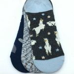 Xhilaration Womens Liners Socks Novelty Llama 3 Pack Blue One Size Photo 1