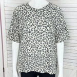 Quiet Storm  Leopard Print Knit Short‎ Sleeve T Shirt Beige Black Small Photo 0