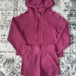 Nike Sportswear Women's Ribbed Hoodie & Shorts Set Mulberry Rose Photo 0