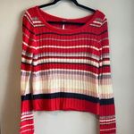 Free People Lumen Stripe Pullover, Red Heart Eyes Combo, Large - NWT Photo 0