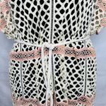 PilyQ  Ivory Coral Natalie Fishnet Cover-Up Dress Size XS/S Rope Sash Belt Photo 2