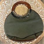 Vintage olive green beaded crescent moon bag Photo 4