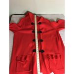 Jones New York Hooded Faux Leather Toggle Closure Cardigan Red Sz. 1X (flaws) Photo 5