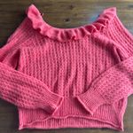 Anthropologie  | nwot Ruffle Boat Neck Lumi Sweater Coral Pink Rose Cozy Photo 7