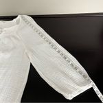 BeachLunchLounge  100% cotton white gauzy summer beach tunic top, long sleeve,M/L Photo 8