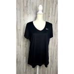 Under Armour  Women's V-Neck Short Sleeve T-Shirt Black Size Large Casual Photo 1