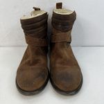 Sundance Sz 38 US 7.5 8 Molly Pitcher Leather Sherpa Lined Booties Boots Buckle Photo 4