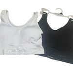 Bebe  TWO PACK SEAMLESS MICROFIBER COMFORT BRAS Sz L Black/White NWT Photo 0
