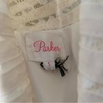 Parker  Ivory Silk and Lace Peplum top size Small Photo 3