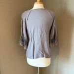 Doe & Rae  Lavender Blouse with Embroidered Sleeves Medium Photo 1