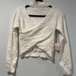 superdown NEW  Sweater Womens Small Cable Knit Criss Cross Cropped Minimal Indie Photo 0