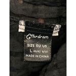 Effordram Shirt Womens Large Black Sheer Check Button Front Long Sleeve Blouse Photo 4