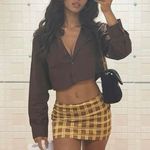 With Jean  Miles Plaid Mini Skirt In Cher Yellow Size XS Photo 0
