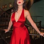 ZARA  dres red mini Halter Satin Effect wedding party coctail  Photo 3