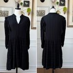 Anthropologie  Amadi Rossi Ruffled Tunic Black 3/4 Sleeves Dress M Photo 2