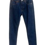 RE/DONE  Straight Button Fly Dark Wash Jeans Photo 0