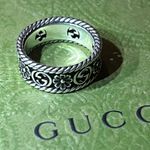 Gucci Interlocking Silver Ring Size 7.5 Photo 2
