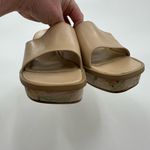 Karen Scott  Nude Slip On Leather Sandals with Floral Print Wedge Heel Size 7 Photo 5