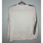 Adidas  Crewneck Sweatshirt Women's Size Small 8-10 White Black Stripe Pullover Photo 2