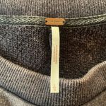 Free People  Charcoal Gray Black Velvet Bell Sleeve Shirt Photo 3