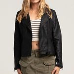 BLANK NYC NWT  Vegan Leather Moto Biker Jacket Size M Black Photo 8