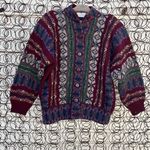 COOGI Vintage Jayson Younger Shetland Wool Maroon Earth Tone  Style Cardigan Photo 0