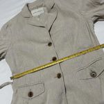 Banana Republic Linen Blend Beige Tie Waist Blazer Jacket 3/4 Sleeve Sz 2 Photo 4