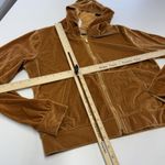 Fabletics  Hoodie Womens Small Orange Velour‎ Full Zip Kangaroo Pockets Athletic Photo 4