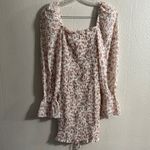 Miss Lola Floral Print Dress with Ruched Detail White Photo 5