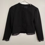 ZARA Basic Collection Lace Trim Crop Blazer Black S Photo 1