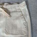 J.Crew Tie Waist Camp Pant Denim Stripe Womens Medium Ivory White Jeans #BA312 Photo 2