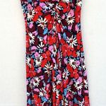 Free People NWT Womens small short sleeve Black red Combo Floral Dress Photo 5