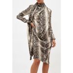 KHAITE Shaz Natural Python Print Dress Asymmetrical Cowl Neck 6 Photo 7