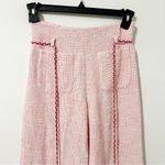 Maje Tweed Wide Leg Trousers Pants With Braided Belt Pink Size 36 US 4 Photo 2