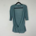 Hugo Boss BOSS  Knit Cardigan Sweater Women's Small Blue Open‎ Front 100% Linen Photo 1