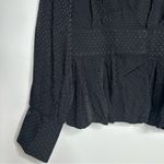 Something Navy  Black Jacquard Dot Long Sleeve Blouse Size Medium Photo 3