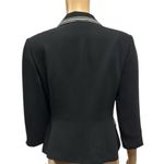 Vintage David Warren Petites Black White 3 Quarter Slit Sleeve Blazer Jacket 6P Photo 2