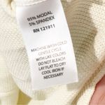 LNA  Size XS OVERSIZED Cream Ribbed Deep V Neck Long Sleeve Top Photo 3