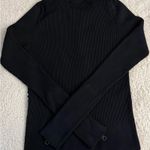 ZARA Knit Black Ribbed Top with Checker Stripe – Size S Photo 5