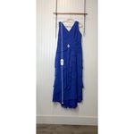 Jovani  Wedding Guest Royal Blue Ruffled V-Neck Sleeveless Dress & Cardigan 20 Photo 3